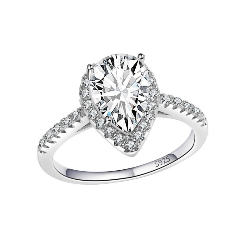 S925 Sterling Silver Ring Oval Zircon Ring for Women - Image 2