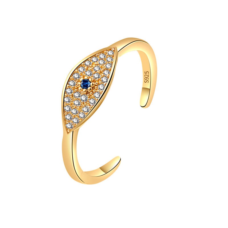 S925 Sterling Silver Ring Opening Adjustable Devil's Eye Ring Ring for Women - Image 3