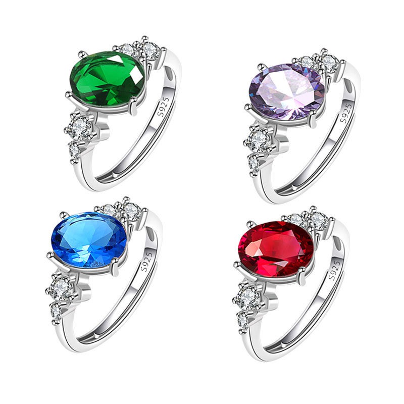 S925 sterling silver ring opening adjustable women's ring