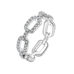 S925 Sterling Silver Ring Chain Women's Ring
