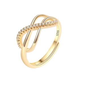 S925 sterling silver ring opening adjustable figure 8 women's ring