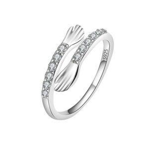S925 sterling silver ring opening adjustable women's ring