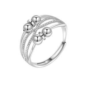 S925 sterling silver ring opening adjustable women's ring