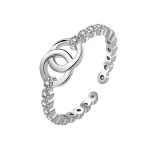 S925 sterling silver ring opening adjustable women's ring