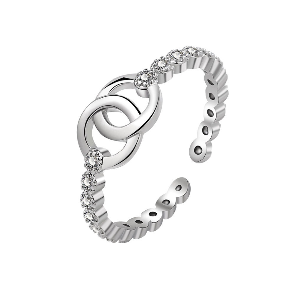 S925 sterling silver ring opening adjustable women's ring