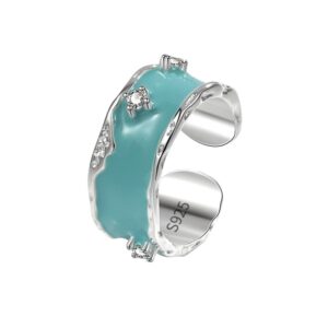 S925 sterling silver ring opening adjustable women's ring