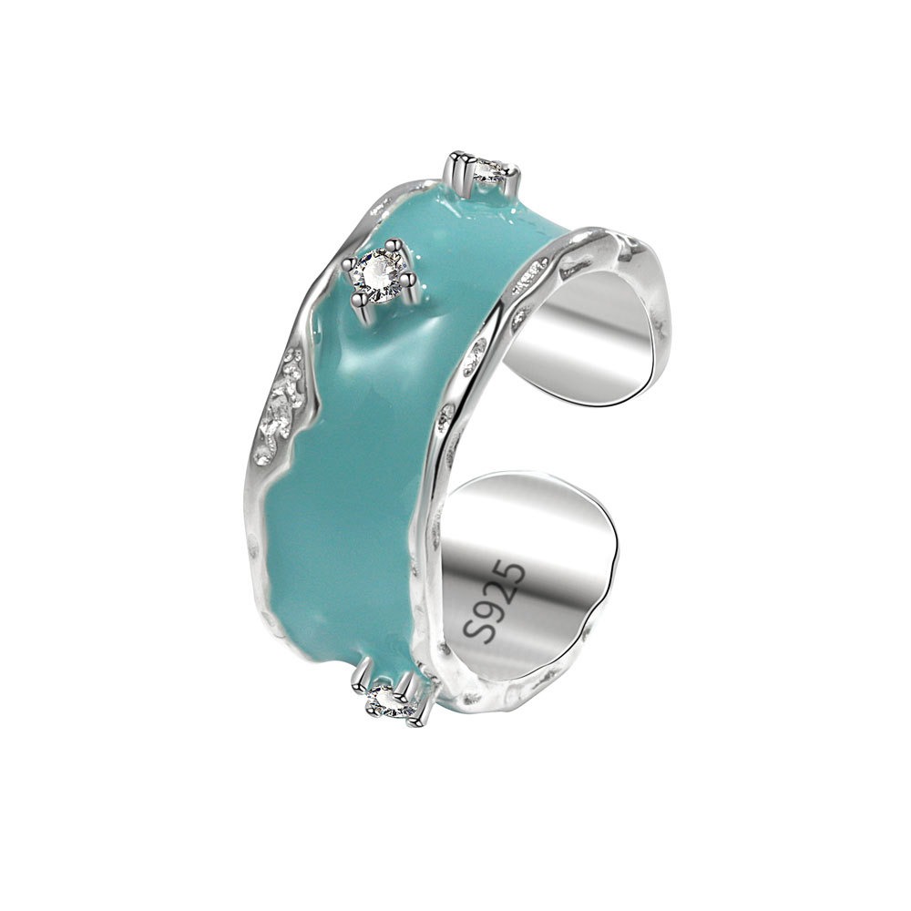 S925 sterling silver ring opening adjustable women's ring