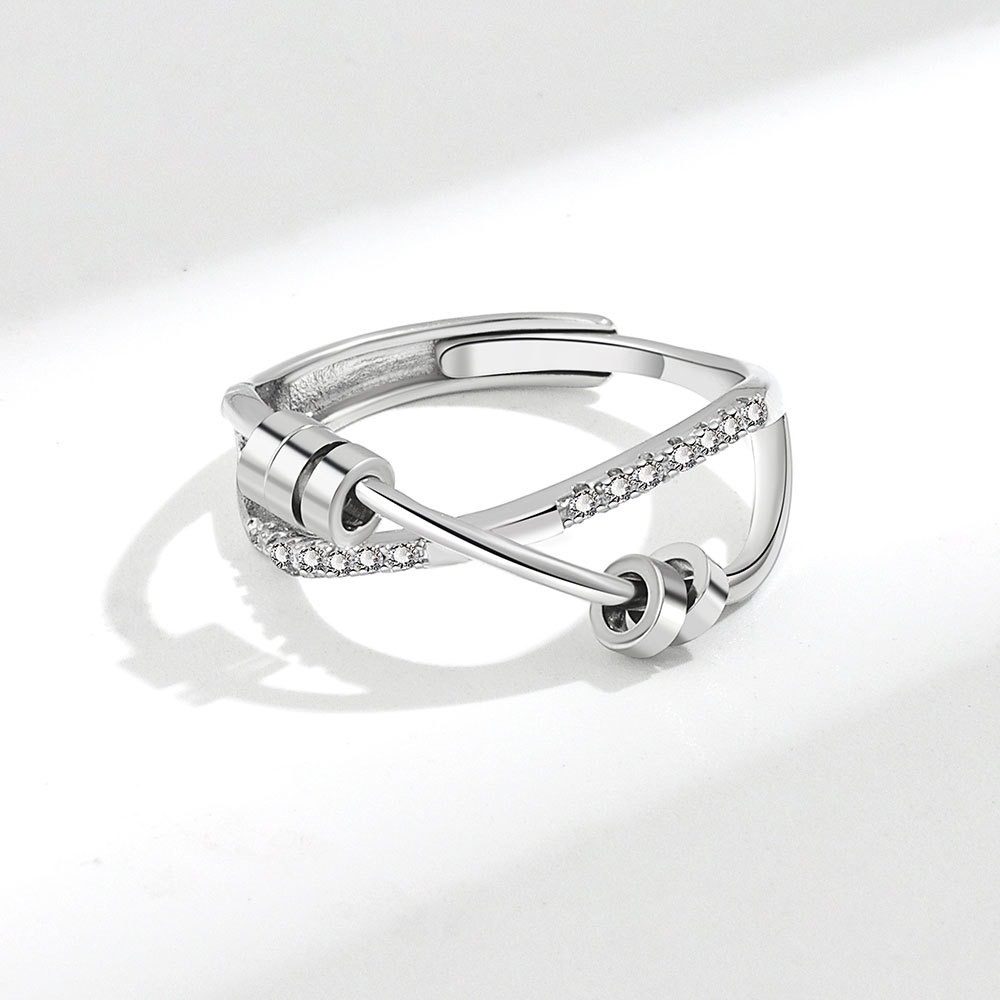 S925 sterling silver ring opening adjustable women's ring - Image 4