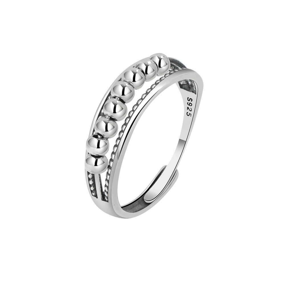 S925 sterling silver ring opening adjustable women's ring