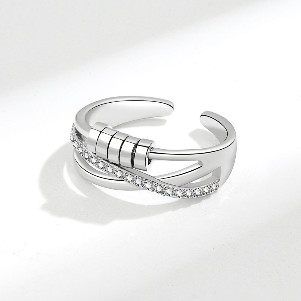 S925 sterling silver ring opening adjustable women's ring - Image 3