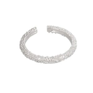 S925 sterling silver ring opening adjustable women's ring