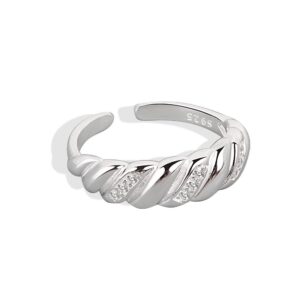 S925 sterling silver ring opening adjustable women's ring