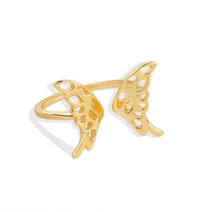 S925 Sterling Silver Ring Opening Adjustable Butterfly Ring for Women