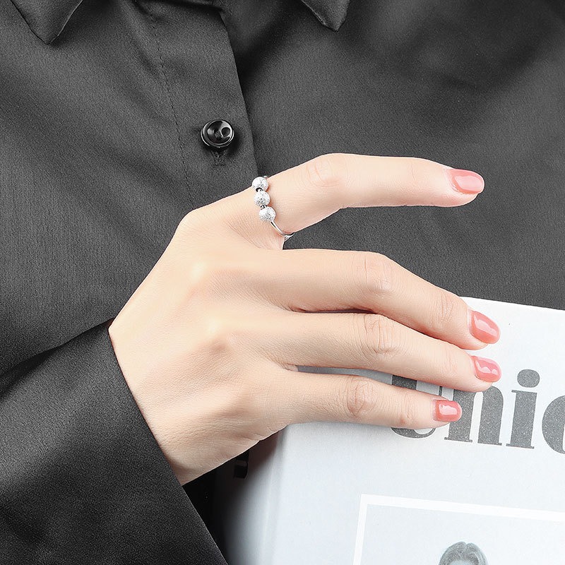 S925 sterling silver ring opening adjustable women's ring - Image 3