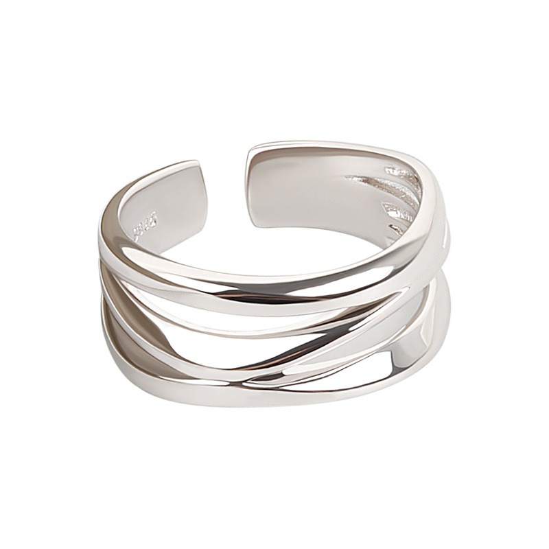 S925 sterling silver ring opening adjustable women's ring