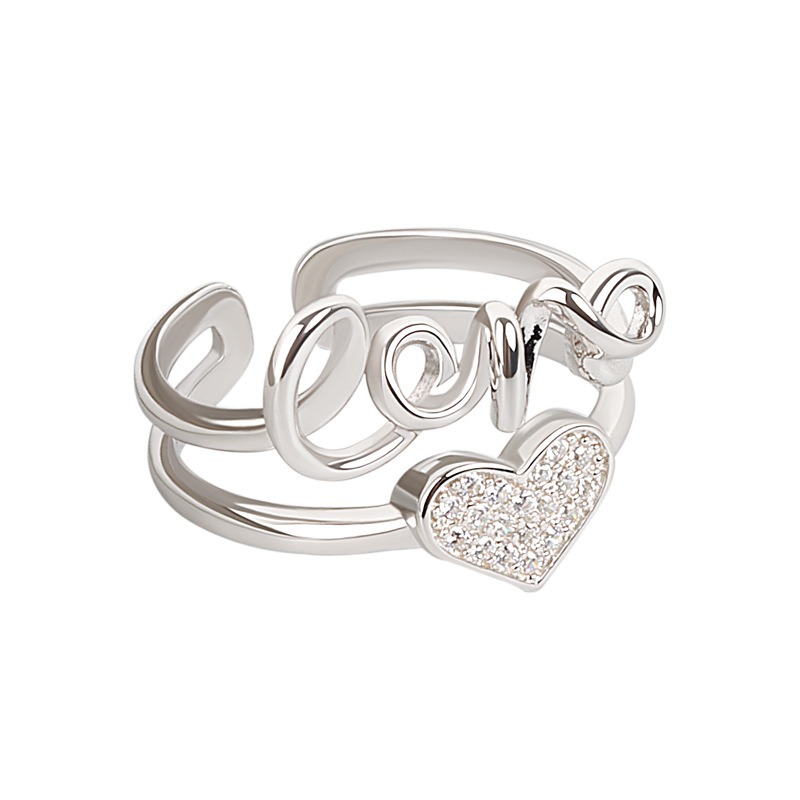 S925 sterling silver ring opening adjustable women's ring