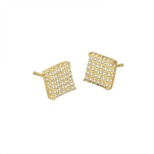 S925 sterling silver stud earrings square earrings