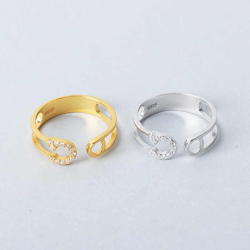 S925 sterling silver ring opening adjustable women's ring style - Image 4