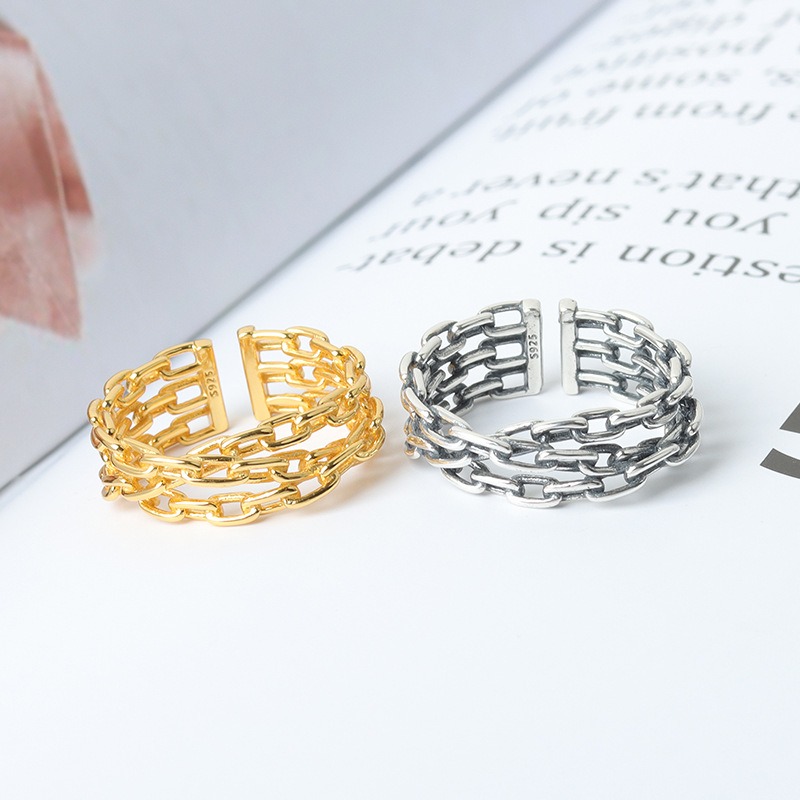 S925 sterling silver ring opening adjustable women's ring style - Image 4