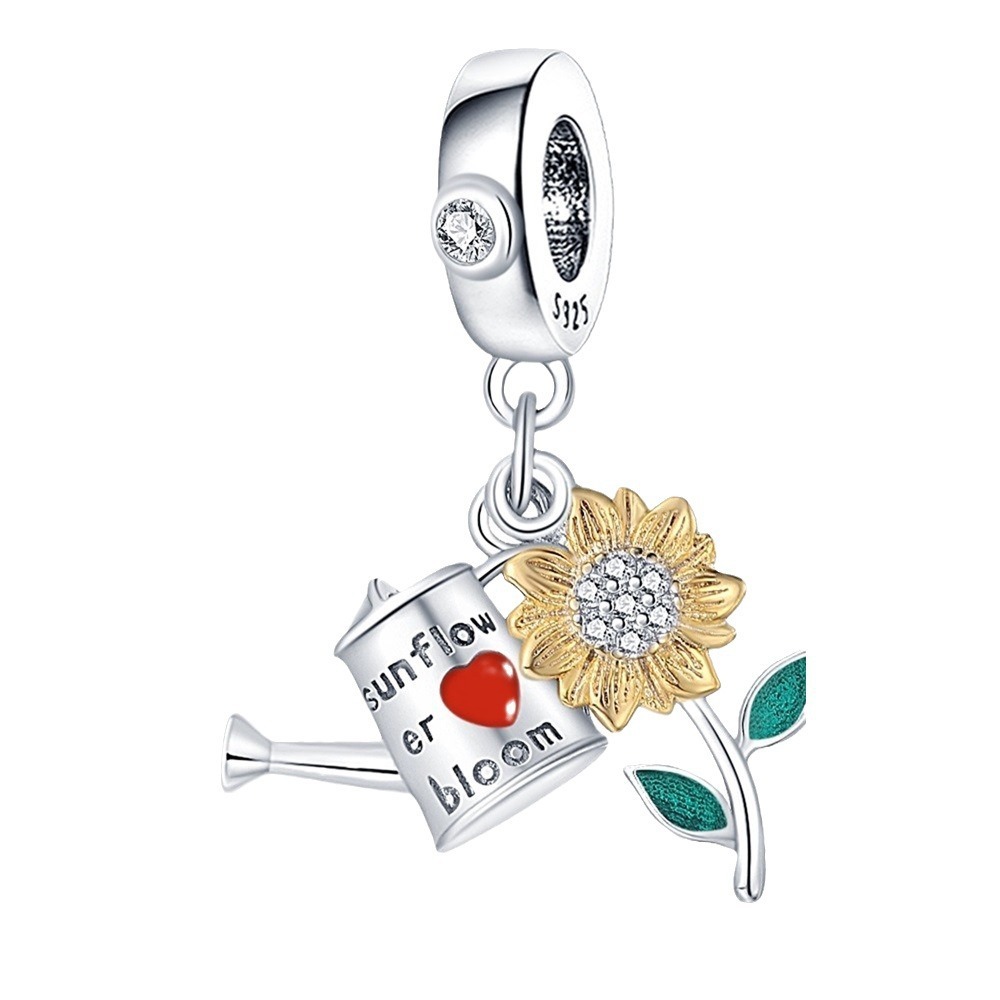 S925 sterling silver beaded sunflower bracelet accessory - Image 2