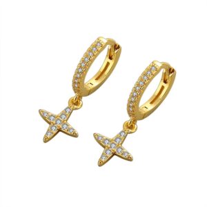 S925 sterling silver stud earrings cross earrings