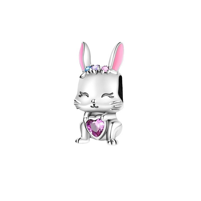 S925 Sterling Silver Beaded DIY Bunny Bracelet Accessories - Image 2