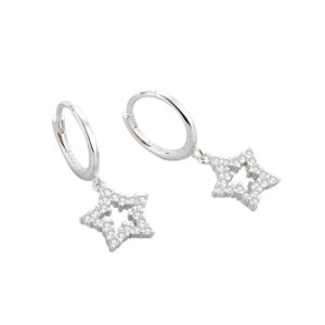 S925 sterling silver stud earrings with five-pointed star earrings