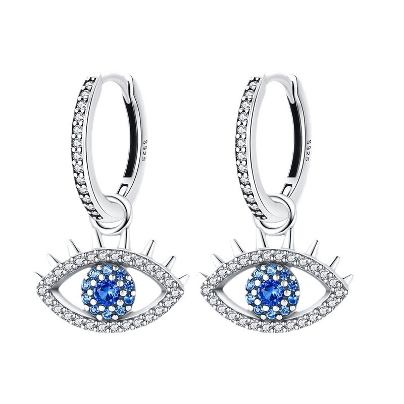 S925 Sterling Silver Stud Earrings Devil's Eye Earrings - Image 2