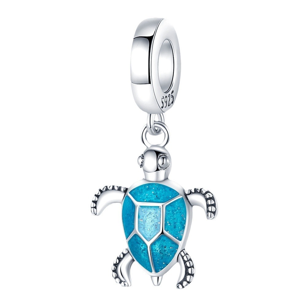 S925 sterling silver beaded DIY colorful turtle bracelet accessories - Image 2