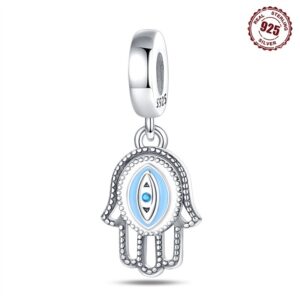 S925 Sterling Silver Beads DIY Devil's Eye Palm Bracelet Accessories