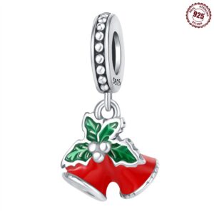 S925 Sterling Silver Beads DIY Christmas Bell Bracelet Accessories