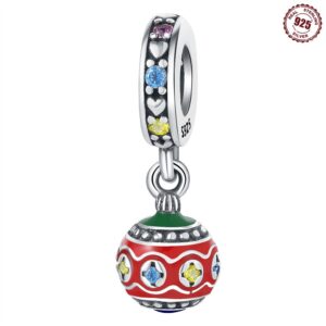 S925 Sterling Silver Beaded DIY Christmas Ball Bracelet Accessories