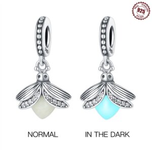 S925 sterling silver beaded DIY glow-in-the-dark firefly bracelet accessories
