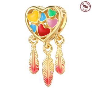 S925 sterling silver beaded DIY color love dreamcatcher bracelet accessories