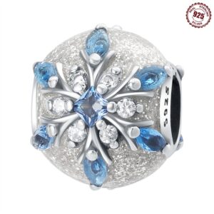 S925 sterling silver beaded DIY glass snowflake bracelet accessories