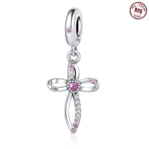 S925 sterling silver beaded DIY heart cross bracelet accessories