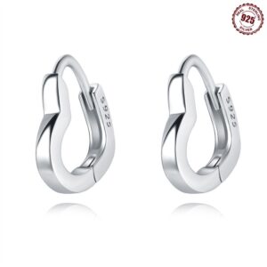 S925 sterling silver stud earrings heart-shaped earrings