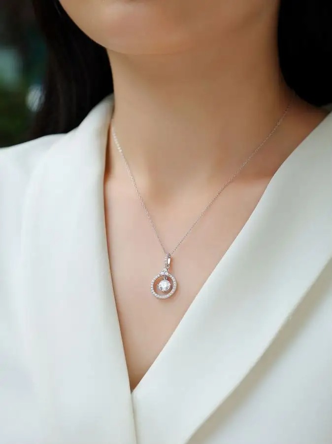 Elegant 1 Carat D Color (VVS1) Moissanite Necklace with 925 Sterling Silver - Image 6
