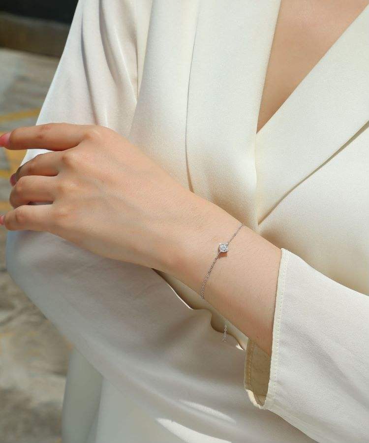 Cross 100% 925 Sterling Silver 5MM Full Moissanite Diamond Bracelet - Image 6