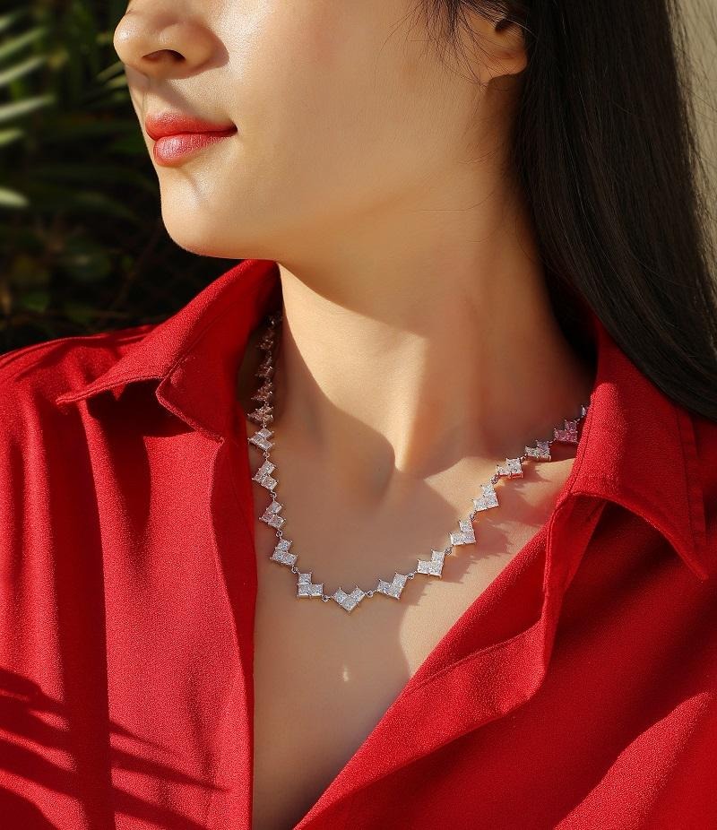 Romantic White Gold 925 Silver Double Heart Bracelet silver bracelet for girls - Image 6