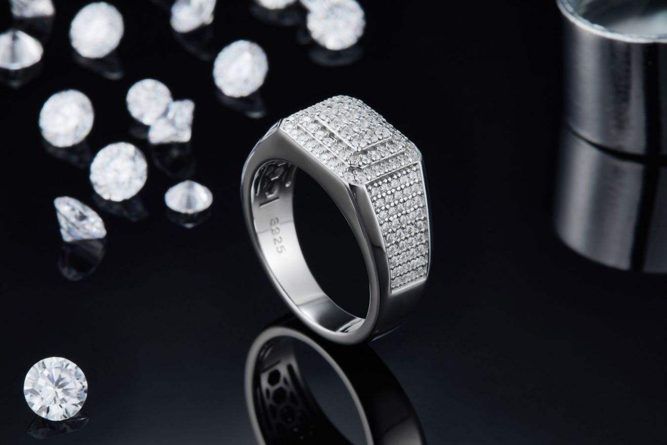 Men's Moissanite Ring S925 Silver Plated Ideal Gift for Birthdays Anniversaries, Weddings - Image 6