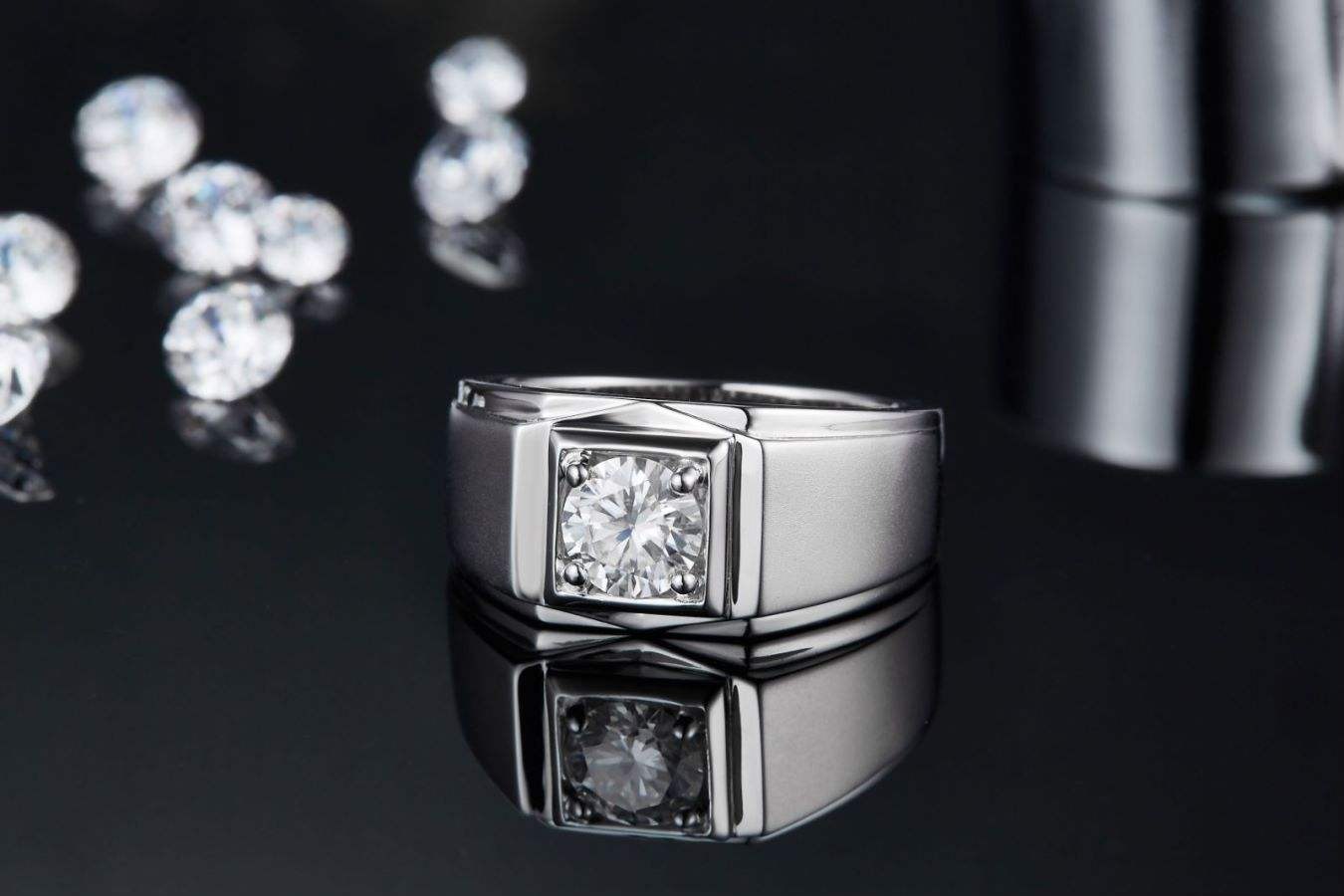 Men's 1 Carat Moissanite Ring in 925 Sterling Silver Single Stone Wedding - Image 6