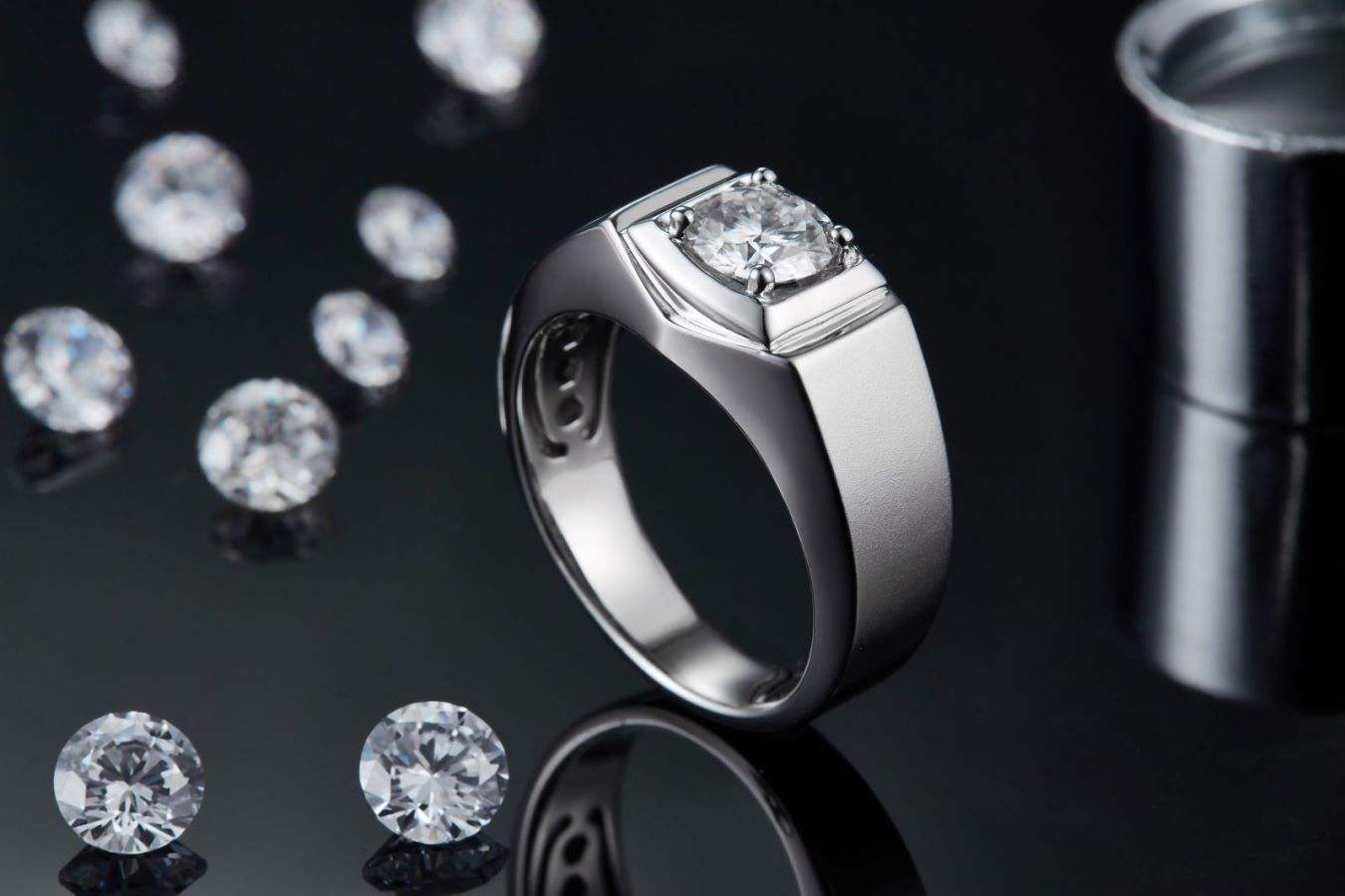 S925 Silver 1 Ct Moissanite Men's Ring Ideal for Formal Events - Image 6