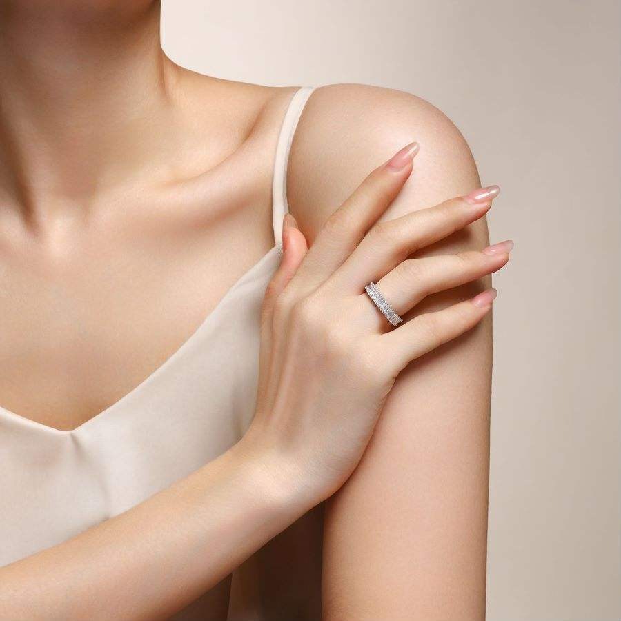 1.1mm Moissanite Promise Rings for Couples 925 Sterling Silver D Color VVS1 Fine Jewelry Wedding Bands for Women - Image 5