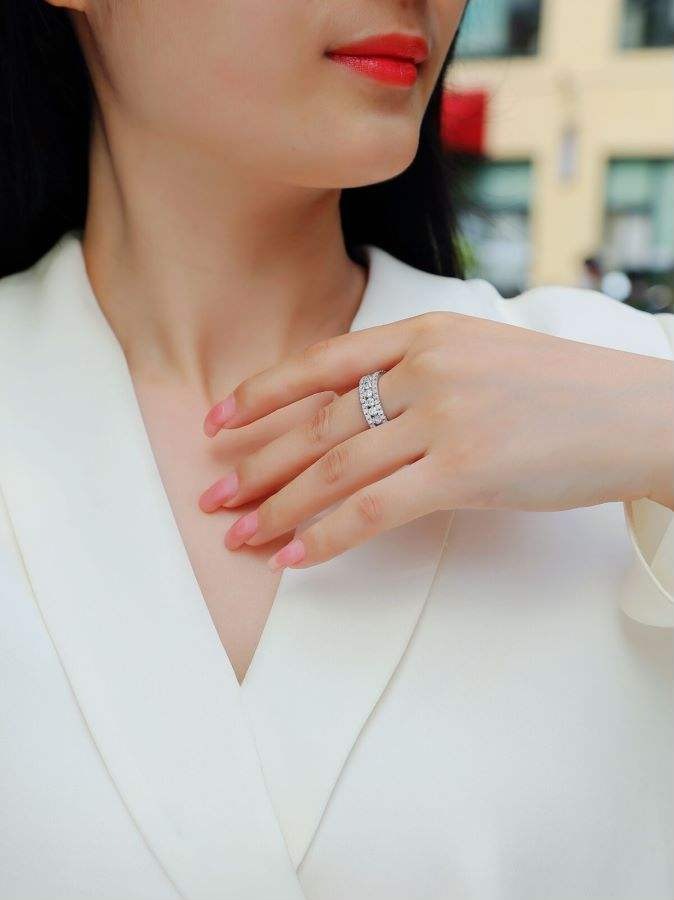 S925 Sterling Silver Sparkling GRA Moissanite Diamonds Wedding Engagement Ring for Women Anniversary Gift Fine Jewelry - Image 6