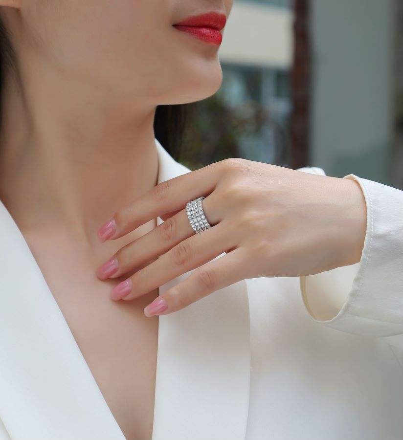 Moissanite Ring S925 Sterling Silver Men's - Image 6