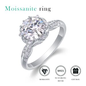 2ct Women Moissanite Rings 925 Sterling Silver Trendy Wedding Moissanite Jewelry With GRA Certificate