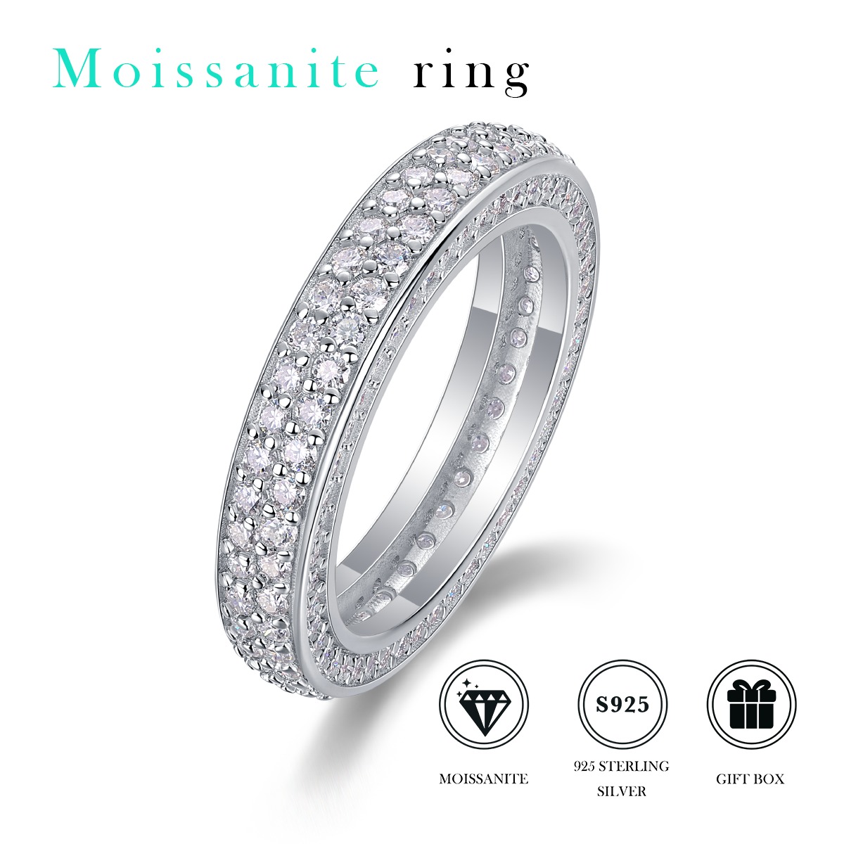 S925 sterling silver ring moissanite diamond wedding engagement ring for women fashion jewelry