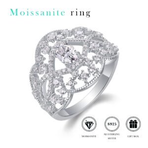 High Quality 925 Sterling Silver Ring Women's Romantic Ring Rhodium Plated Diamond Stone