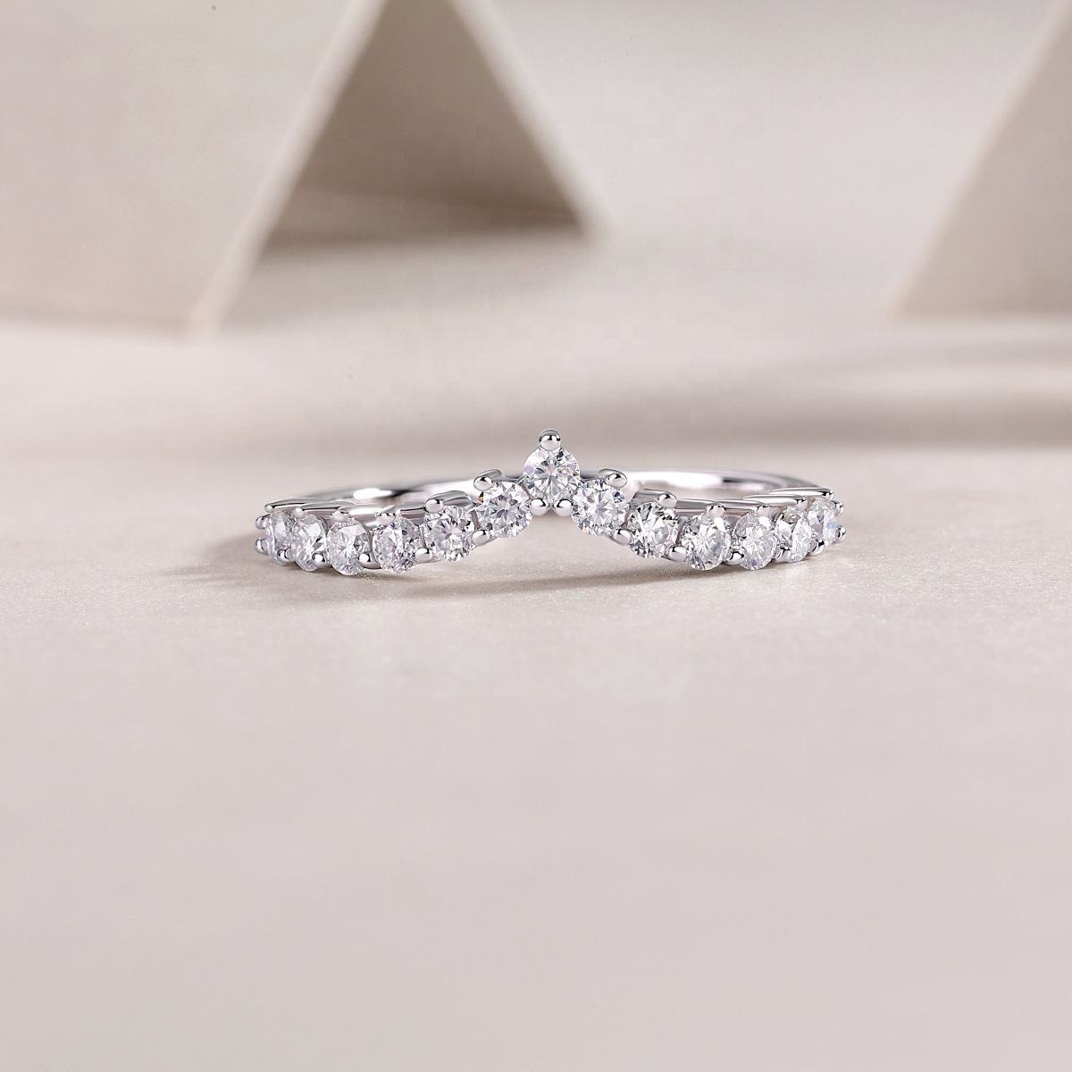 S925 Silver Moissanite Ring Vvs Lab Grown Diamond 925 Sterling Silver Embrace Ring Moissanite Closed Ring - Image 5